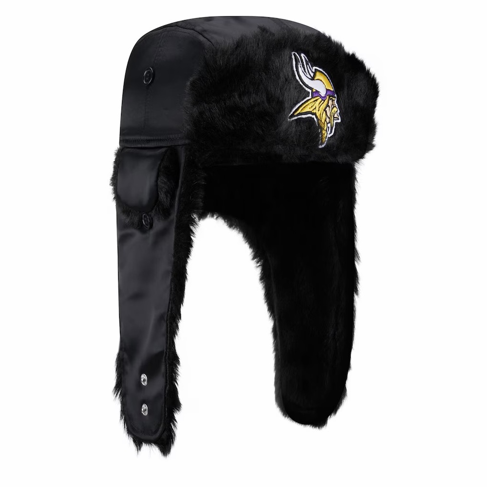 Men's New Era Black Minnesota Vikings Trapper Hat - Picture 3 of 4